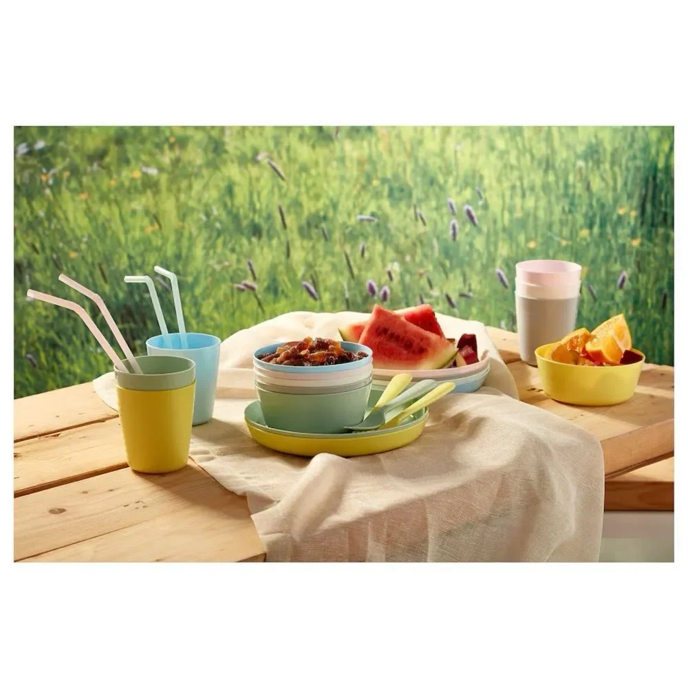IKEA KALAS Toddler/Little Kid Plates, Bowls, Cups & Silverware Bundle 6-Pack Set